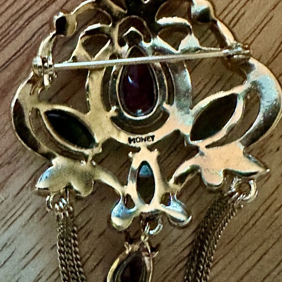 Vintage 60’s Monet Stunning Multicolor Gemstone Brooch - Picture 5 of 10